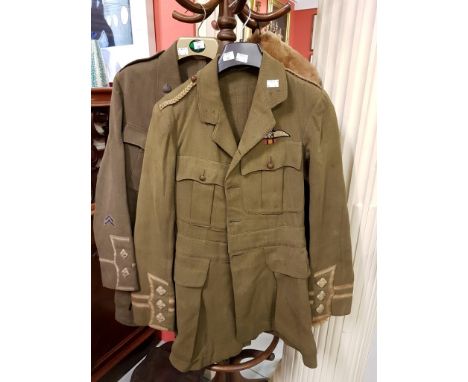 TWO ROYAL AIR FORCE BRITISH ARMY JACKET, and a pair of military leather boots. (3) 