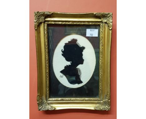 A SILHOUETTE  LACE WORK PORTRAIT OF A LADY, by Elizabeth Waters, Fortrose, Scotland, 4.75" (12cm) oval; and another miniature