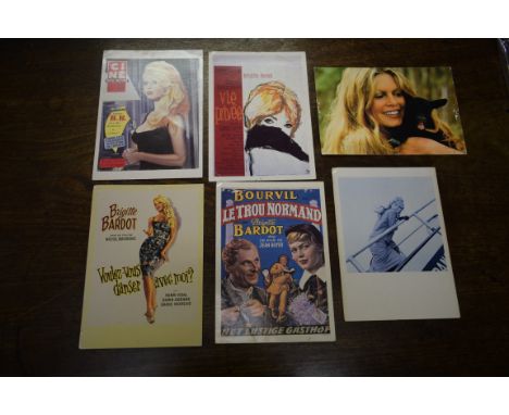 A COLLECTION OF SIXTEEN CINEMA PORTRAIT POSTCARDS, c.1953, of Brigid Bardot, in black and white; together with fourteen colou