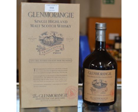 GLENMORANGIE TRADITIONAL 100° PROOF SINGLE HIGHLAND MALT SCOTCH WHISKY, WITH PRESENTATION BOX - 1 LITRE, 57.2% VOL     