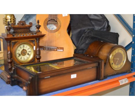 3 VARIOUS MANTLE CLOCKS &amp; WALL CLOCK     