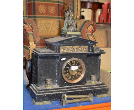 VICTORIAN SLATE MANTLE CLOCK     