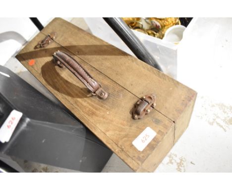 A wooden carry case or tool box