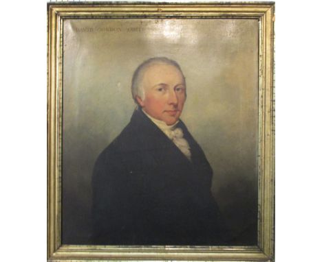 LATE 18TH/EARLY 19TH CENTURY SCHOOL, 'Portrait of David Gordon' oil on canvas, 76.5cm x 63.5cm, with frame. (Second son of Ro