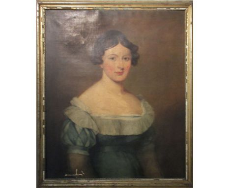 EARLY 19TH CENTURY IRISH SCHOOL, 'Portrait of Jane Maria Gordon' oil on canvas, framed, 76.5cm x 63.5cm, (with faults general