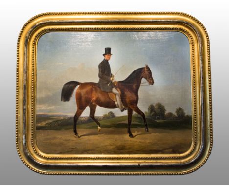 F. DUYK (Belgian), 'Equestrian Portrait', oil on canvas, signed lower right and framed. 