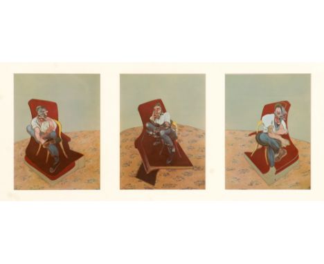 FRANCIS BACON (British, 1909-1992), 'Portrait of Lucian Freud', triptych, 1966, lithographs, printed by Maeght, 63cm x 119cm,
