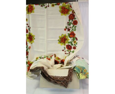 Box of vintage Table Cloths to include Embroidered &amp; Polish