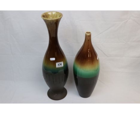 Two Persian Ceramic Drip Glaze Vases, 49cms and 42cms high
