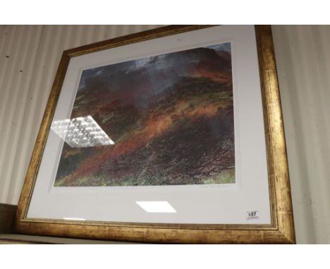 Large Framed and Glazed Crispin Thornton Jones Signed Limited Edition Print titled ' Under the Mountain / no. 16/165, 64cms x
