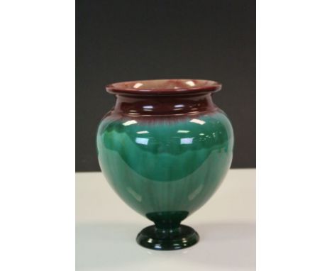 Linthorpe Pottery glazed ceramic Vase, numbered 433 possibly "Christopher Dresser" interest, stands approx 22cm