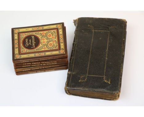 Five embossed, Leather bound "Gems" Poets Books &amp; a 1680 dated Leather bound Book "The Whole Duty of Man", printed by "R 
