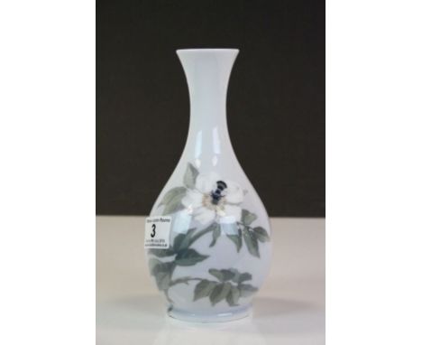 Royal Copenhagen ceramic Vase with Bee on Flower decoration, numbered 1659/51 to base &amp; stands approx 21cm