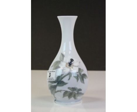 Royal Copenhagen ceramic Vase with Bee on Flower decoration, numbered 1659/51 to base &amp; stands approx 21cm