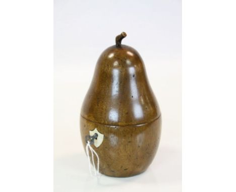 Georgian style Fruitwood tea caddy in the form of a pear