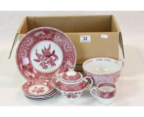 Spode ceramic Teaset in "Pink Camilla" pattern