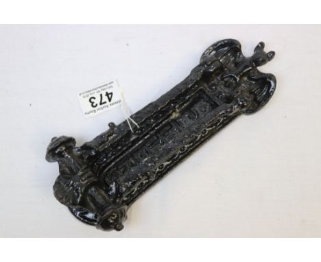 Kenrick Style Antique Door Knocker Letterbox with Bat decoration