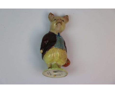 Early Beswick Beatrix Potter ceramic model of "Pigling Bland", approx 10cm tall, marked with oval Gold backstamp to base and 