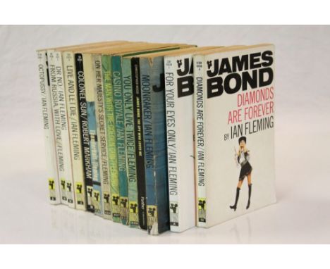 14 vintage James Bond paperback Books, mainly Pan editions