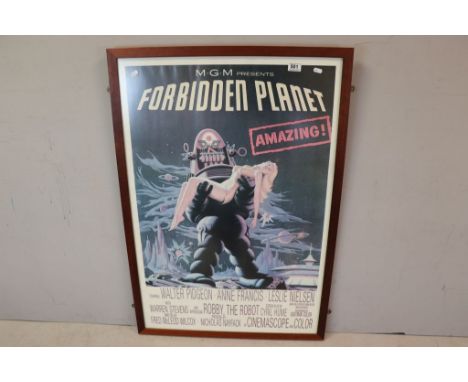 Large Print of a M.G.M Forbidden Planet Film Poster, 100cms x 66cms, framed and glazed