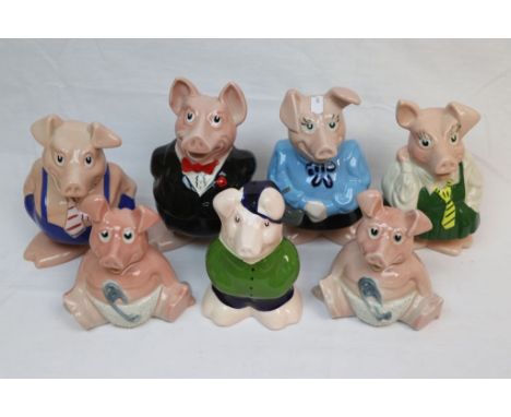 Seven Wade Nat West Pig Moneyboxes including Cousin Wesley
