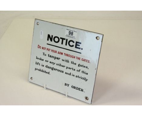 Small vintage Enamel Railway sign, measures approx 20 x 23cm