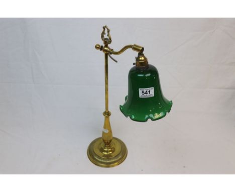 Vintage Style Brass Light with Green Glass Shade