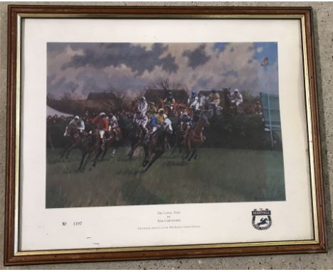A Grand National horse racing print - 'The Canal Turn' by Neil Cawthorne. The Official Painting of the 1992 Martell Grand Nat