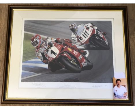 'The One & Only' Carl Fogarty limited edition signed print. Print #540/750 of an original painting by Ray Goldsbrough of Carl