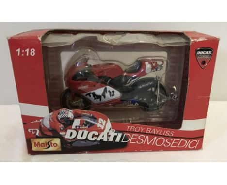 Troy Bayliss signed Maisto model racing bike 1:18 scale.  