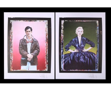 Two transparencies and four negatives of assorted elements of two poster concepts with a Feref Proof Print of each transparen