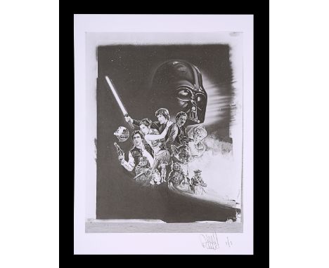 One negative and Feref Proof Print of poster concept featuring Josh Kirby artwork.Unique Proof Print created by Feref for the
