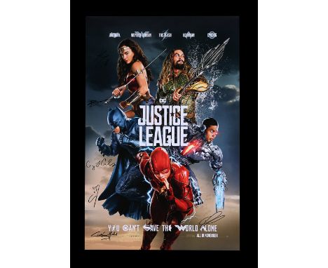 US One-Sheet for the Warner Bros. DC superhero comic book movie "Justice League" (2018) hand-signed by Henry Cavill (Superman