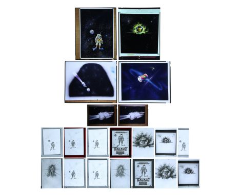 Four transparencies with fourteen negatives of assorted elements of various poster concepts.Various Sizes, see Feref Glossary