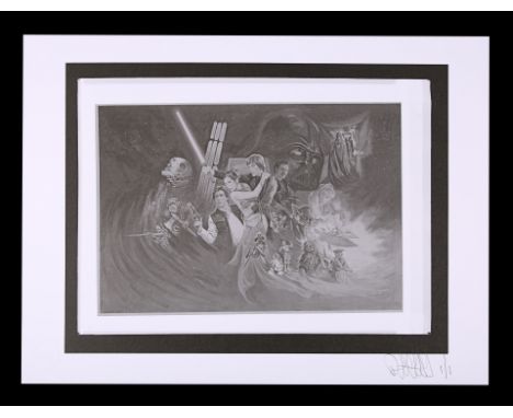 One negative and Feref Proof Print of poster concept featuring Josh Kirby artwork.Unique Proof Print created by Feref for the