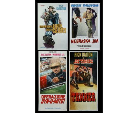 A set of four faux promotional Rick Dalton (Leonardo DiCaprio) posters from Quentin Tarantino's ninth film "Once Upon A Time 