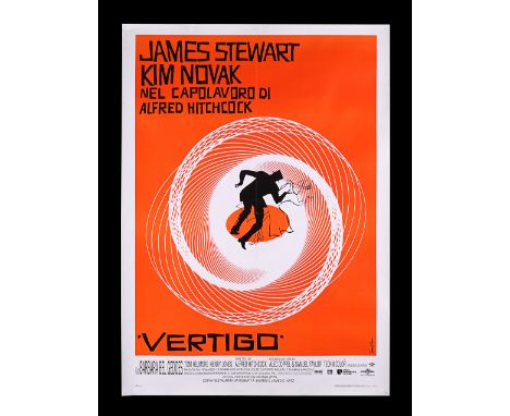 This 1996 Italian One Panel (Two-Fogli) re-release uses the classic Saul Bass One-Sheet art from the first US release in 1958