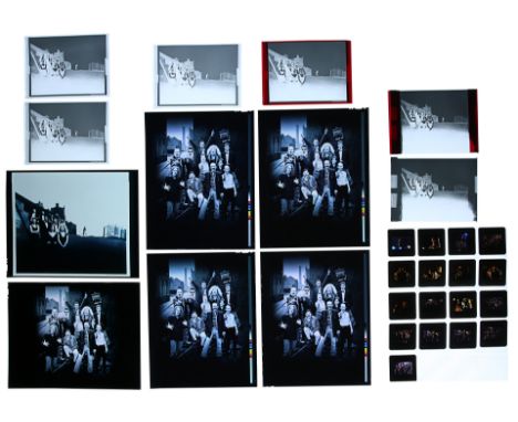 Four transparencies and six negatives of assorted elements of the poster concept with 17 35mm slides of production stills.Var