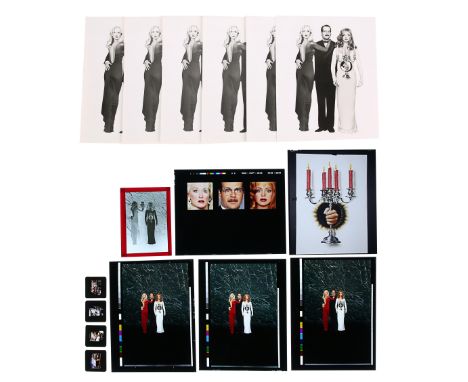 Five transparencies, one negative and six photographs of assorted elements of the poster concept with four 35mm slides of pro