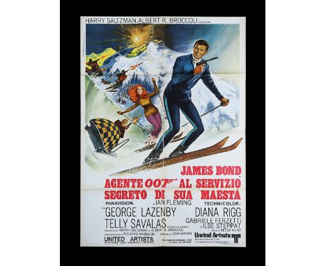 First release Italian One-Panel (2-Fogli) for George Lazenby's sole outing as Agent 007 "On Her Majesty's Secret Service" (19