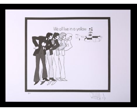 One negative and Feref Proof Print of "We All Live in Yellow" poster concept.Unique Proof Print created by Feref for the purp