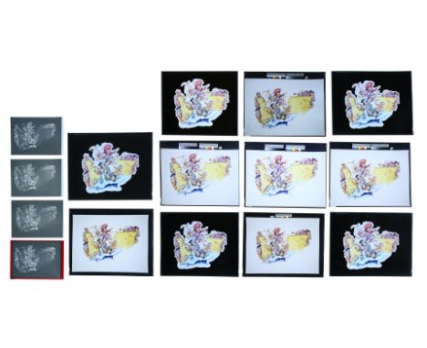 11 transparencies and four negatives of assorted elements of the poster concept.Various Sizes, see Feref Glossary  hereAdditi
