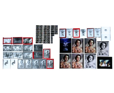 One transparency and 13 negatives of assorted elements of the poster concept with seven transparencies, 13 negatives and 108 