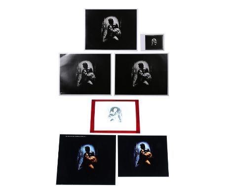 Two transparencies, one negative and four black-and-white photographs of assorted elements of the poster concept.Various Size