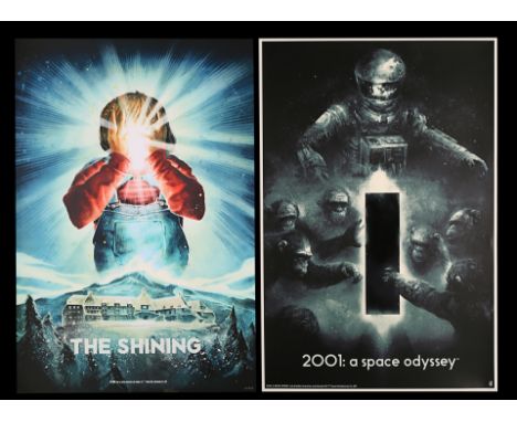 A pair of alternative movie posters for "2001: A Space Odyssey" (1968) and "The Shining" (1980) that illustrate the diversity