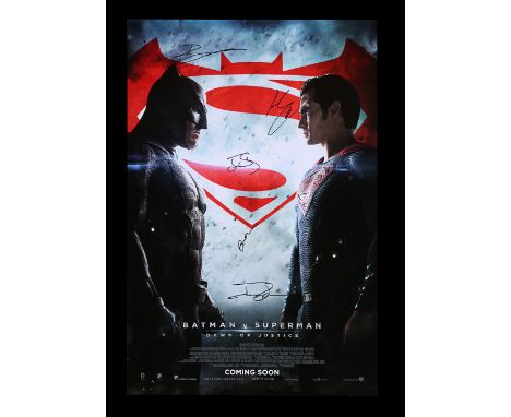 US One-Sheet for the Warner Bros DC super-hero comic book movie "Batman v Superman: Dawn of Justice" (2016) hand-autographed 