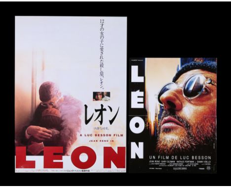 Two original first year of release movie posters for Luc Bersson's cult action thriller "LEON" (1994) both with strikingly di