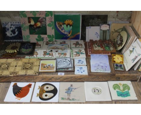 A quantity of tiles, various manufacturers including Mintons, Rhotico, H&amp;R Johnson etc, approx. 60 tiles.  