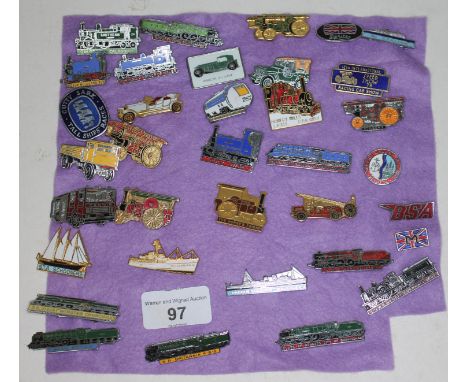 35 enamel transport badges including railway, shipping line etc.  