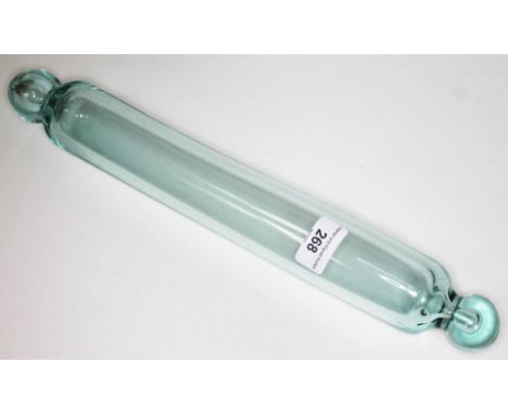 A Victorian glass rolling pin, length 41cm.  